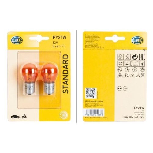 HELLA 8GA 006 841-123 Gl&uuml;hlampe, Blinkleuchte STANDARD f&uuml;r AEBI AUDI IVECO MAN