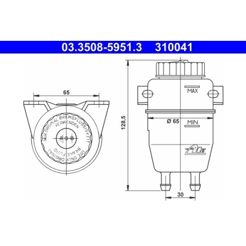 Ausgleichsbeh&auml;lter, Bremsfl&uuml;ssigkeit ATE 03.3508-5951.3 f&uuml;r BMW MAGIRUS-DEUTZ
