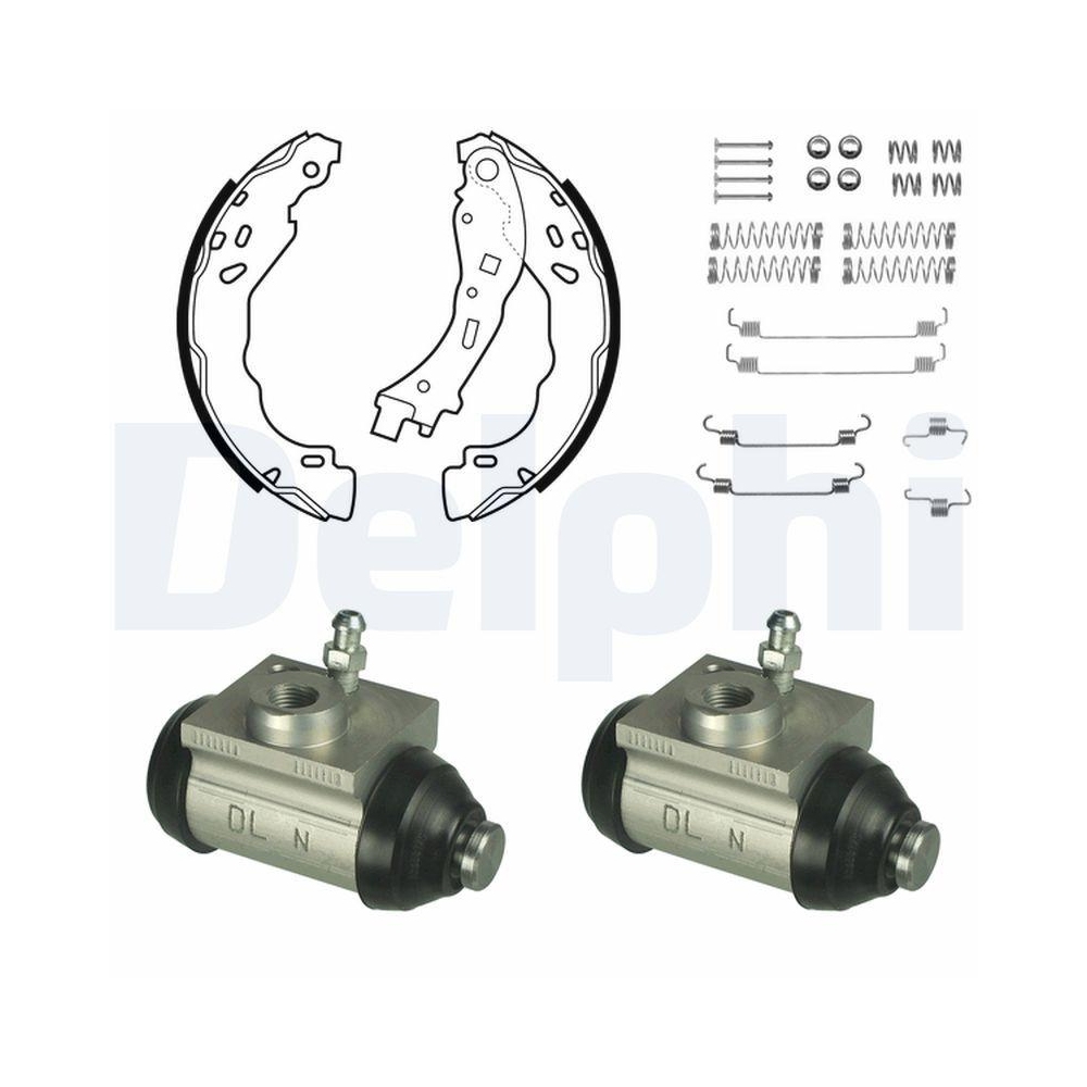 DELPHI KP1147 Bremsbackensatz für CITROËN PEUGEOT, Hinterachse