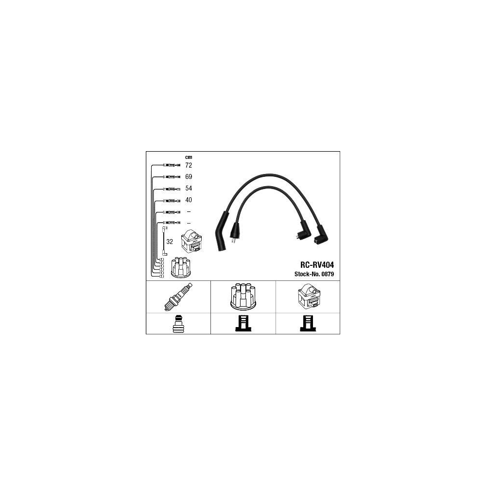 Z&uuml;ndleitungssatz NGK 0879 f&uuml;r, f&uuml;r Fahrzeuge mit Z&uuml;ndverteiler