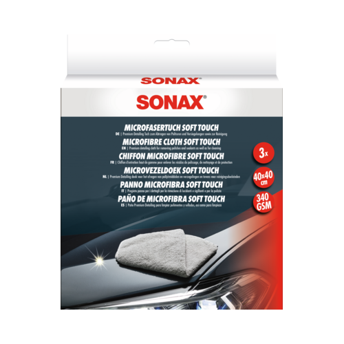 SONAX 04510000 PROFILINE MicrofaserTuch soft touch Auto Pflege Fahrzeug 3St&uuml;ck
