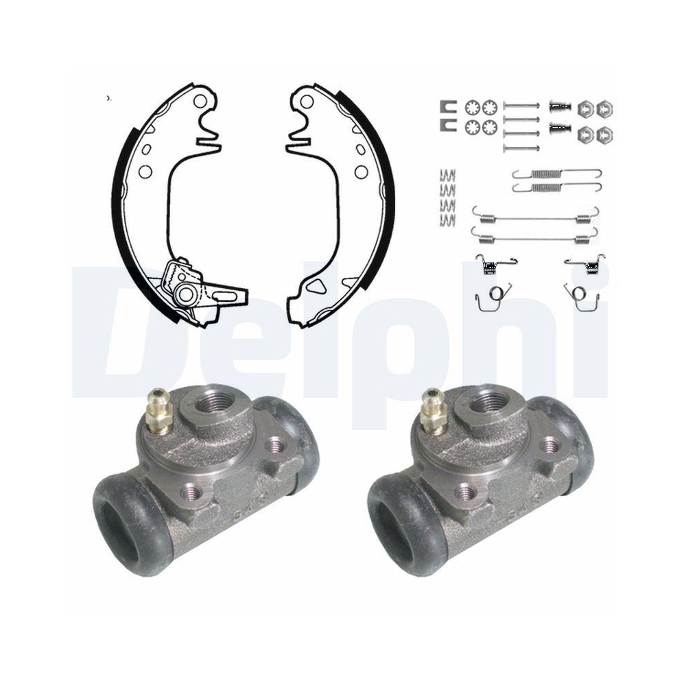 Bremsbackensatz DELPHI KP648 für PEUGEOT, Hinterachse