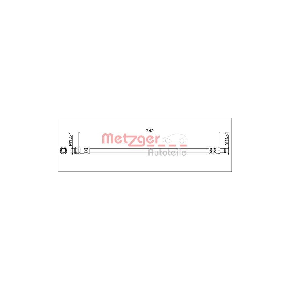 Bremsschlauch METZGER 4111787 f&uuml;r MERCEDES-BENZ, Vorderachse links