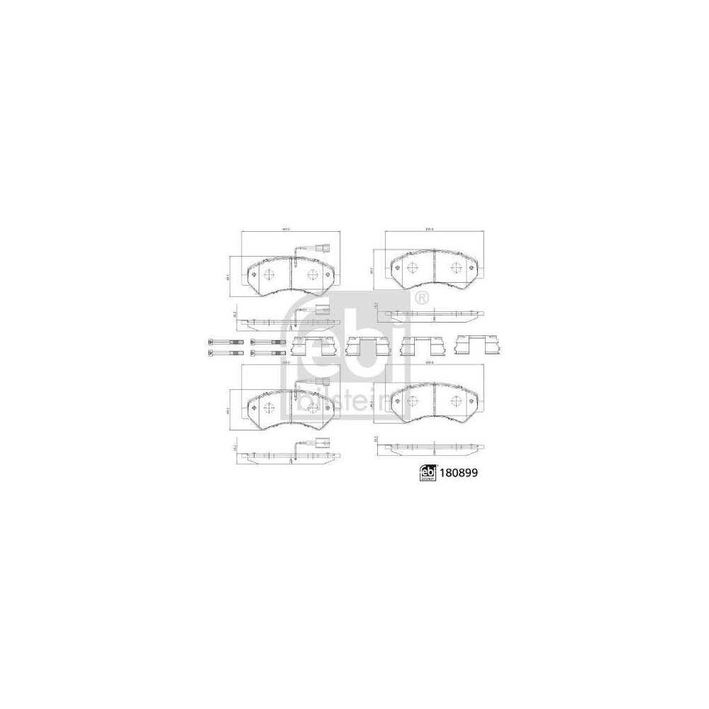 FEBI BILSTEIN Bremsbelagsatz, Scheibenbremse 180899 f&uuml;r CITRO&Euml;N FIAT OPEL