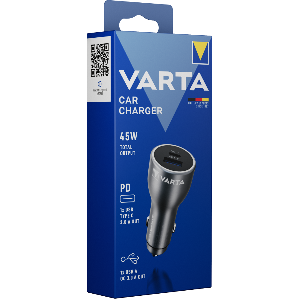 VARTA Car Charger Box Ladegerät Adapter mit 2 Anschlüssen Autoladegerät