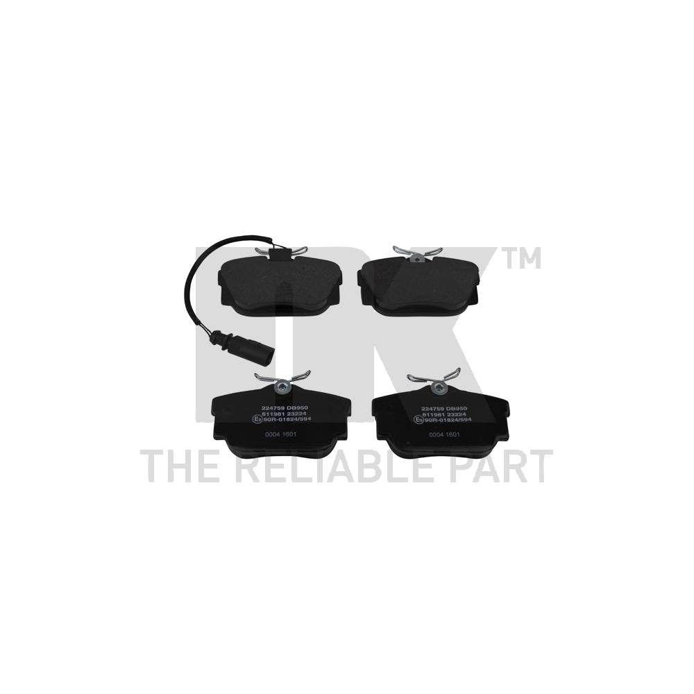Bremsbelagsatz, Scheibenbremse NK 224759 f&uuml;r AUDI VW, Hinterachse