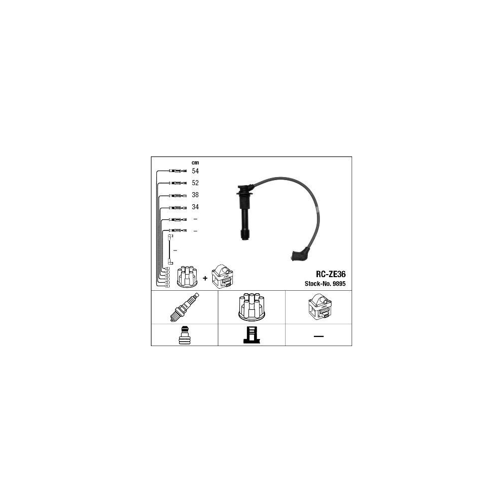 Z&uuml;ndleitungssatz NGK 9895 f&uuml;r MAZDA