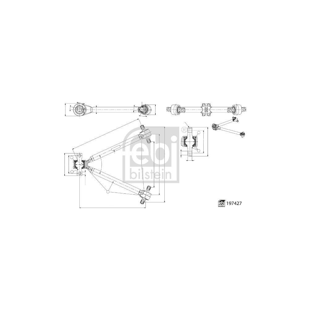 FEBI BILSTEIN Lenker, Radaufh&auml;ngung 197427 f&uuml;r MERCEDES-BENZ, Hinterachse