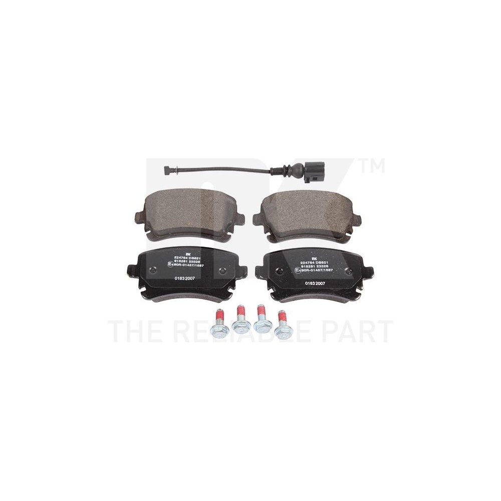Bremsbelagsatz, Scheibenbremse NK 224764 f&uuml;r AUDI VW, Hinterachse