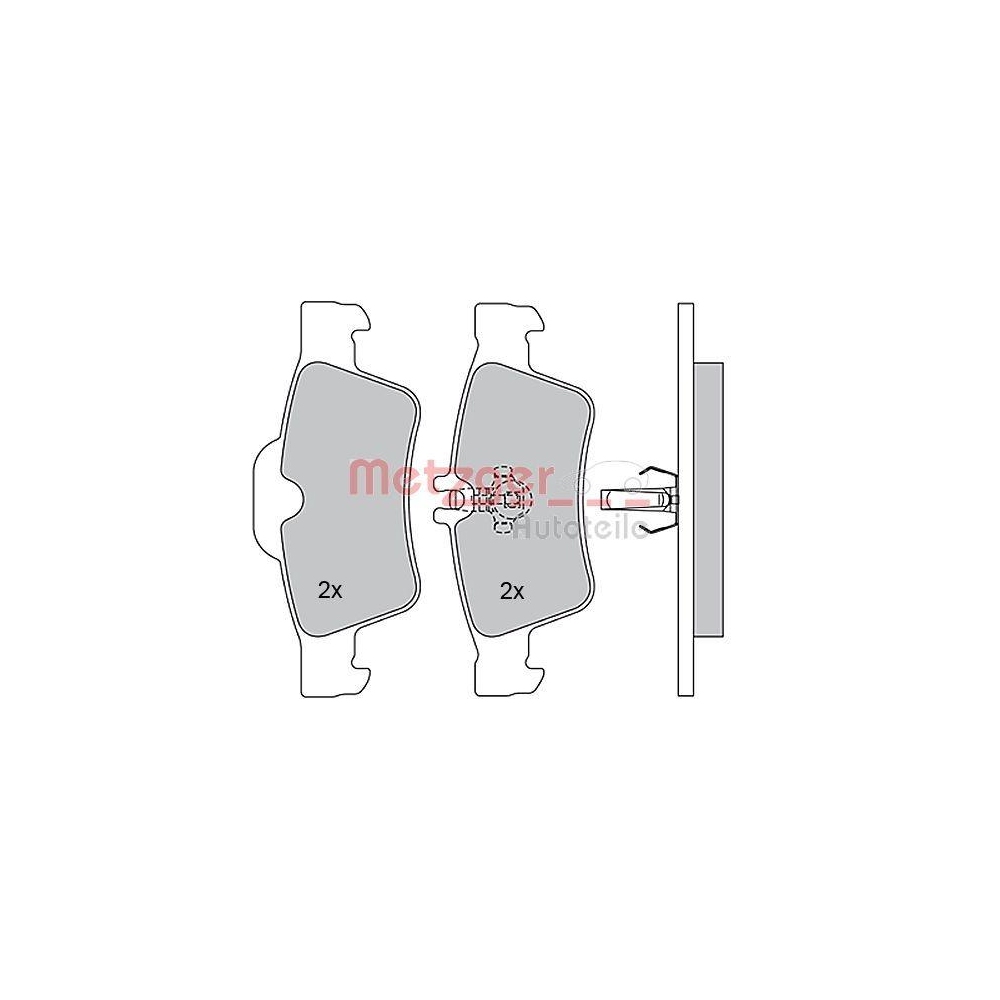 Bremsbelagsatz, Scheibenbremse METZGER 1170049 GREENPARTS f&uuml;r MERCEDES-BENZ