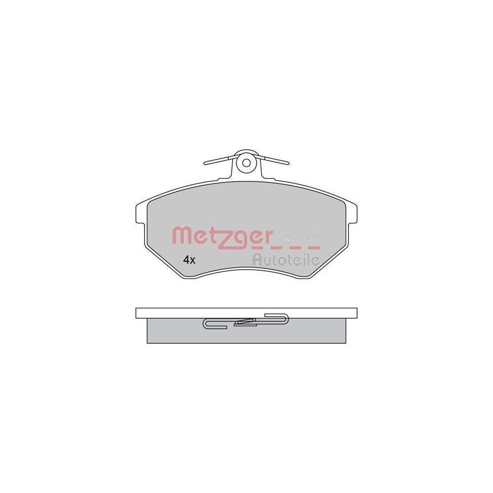 Bremsbelagsatz, Scheibenbremse METZGER 1170062 f&uuml;r VW, Vorderachse