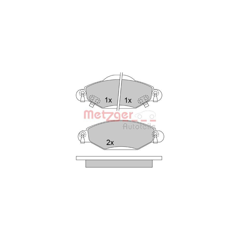 Bremsbelagsatz, Scheibenbremse METZGER 1170632 f&uuml;r TOYOTA, Vorderachse
