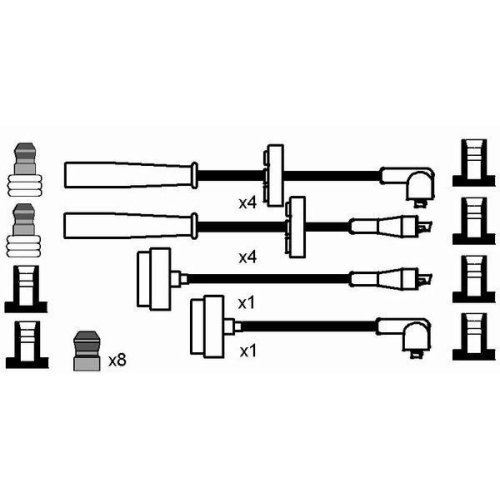 Z&uuml;ndleitungssatz NGK 8619 f&uuml;r ALFA ROMEO FIAT LANCIA FERRARI MASERATI ABARTH