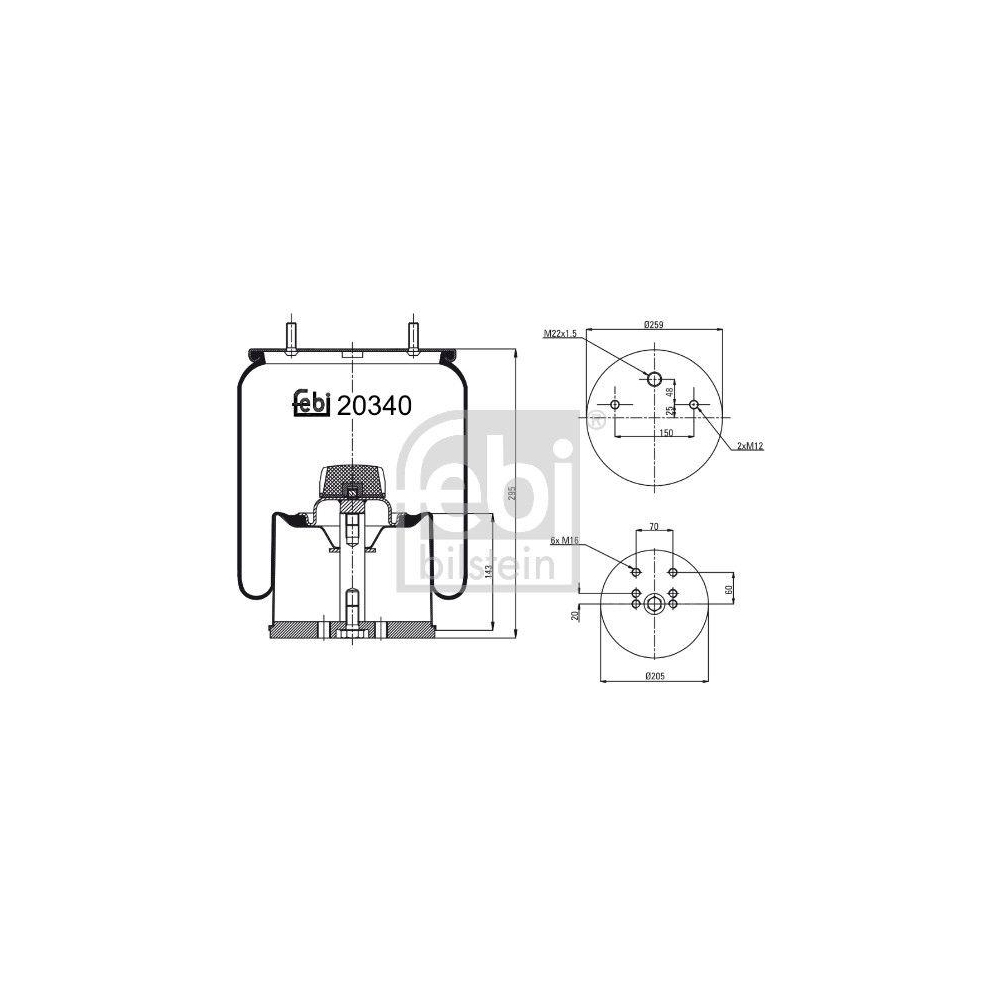 Federbalg, Luftfederung FEBI BILSTEIN 20340 für BPW