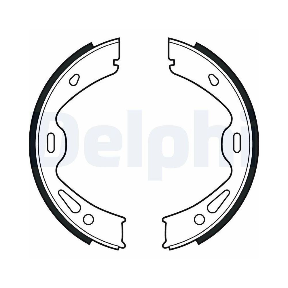 DELPHI LS2091 Bremsbackensatz, Feststellbremse für PORSCHE, Hinterachse