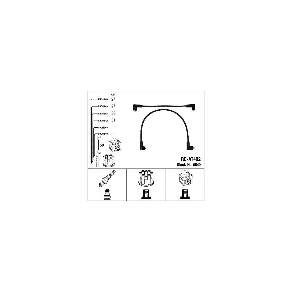 Z&uuml;ndleitungssatz NGK 0540 f&uuml;r AUSTIN, f&uuml;r Fahrzeuge mit Z&uuml;ndverteiler