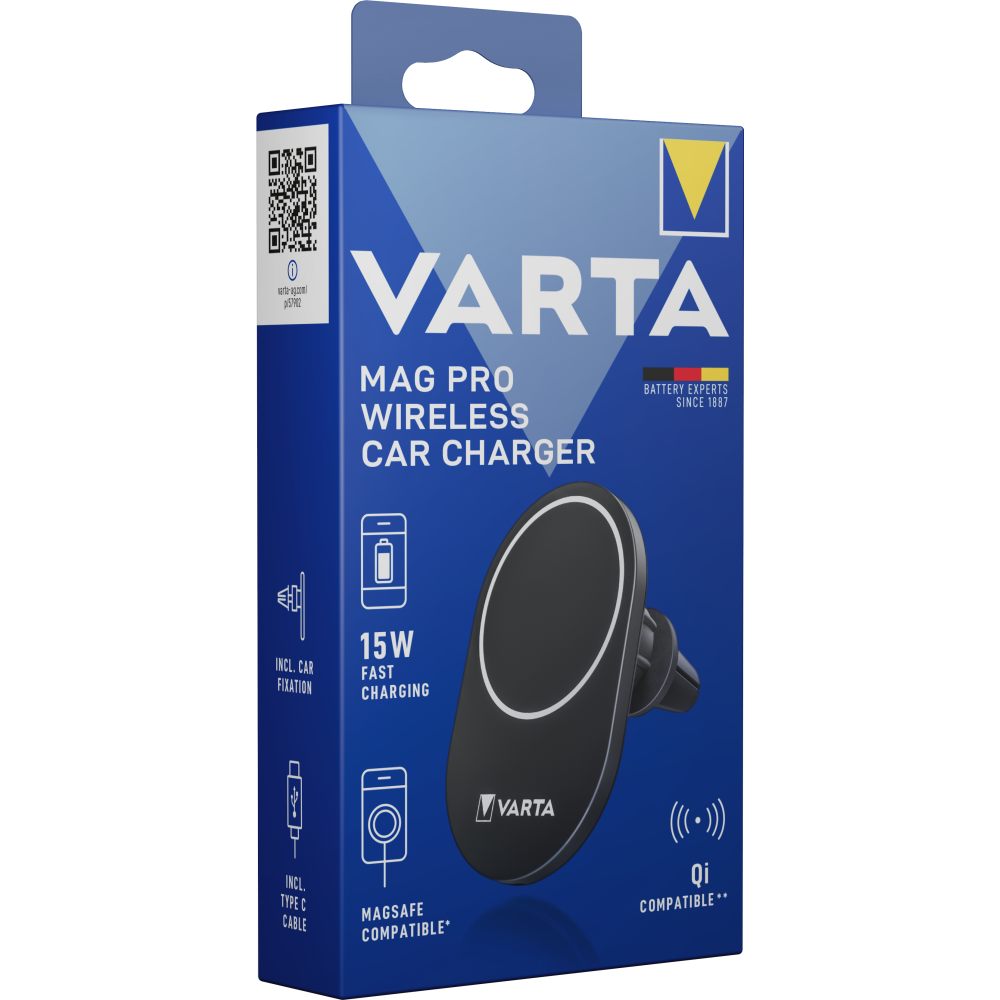 VARTA Mag Pro Wireless Car Charger Box Ladestation fürs Auto Ladegerät Kabellos