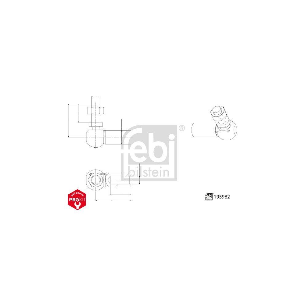 Kugelkopf, Schaltgestänge FEBI BILSTEIN 195982 ProKit für MAN, getriebeseitig