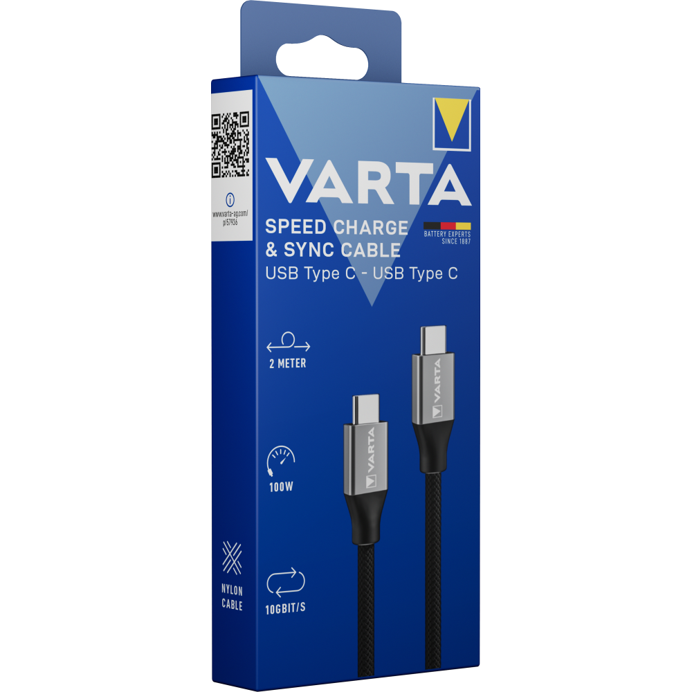 VARTA Speed Charge & Sync Kabel USB Type C auf USB Type C Box Ladekabel Kabel