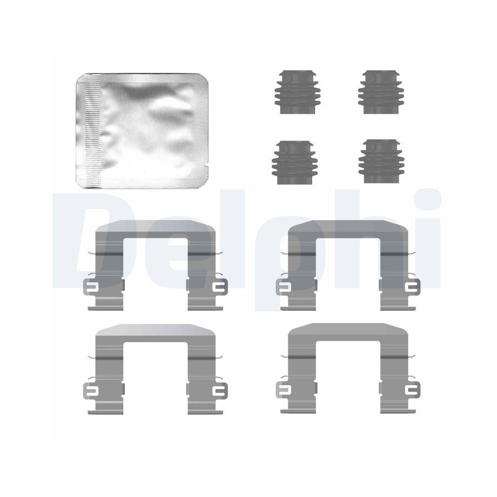 Zubehörsatz, Scheibenbremsbelag DELPHI LX0780 für HYUNDAI, Vorderachse