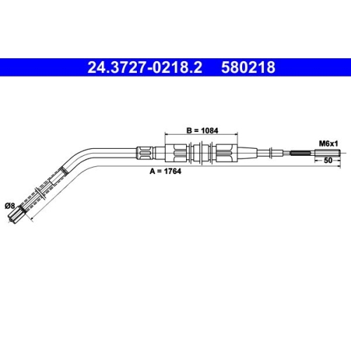 Seilzug, Feststellbremse ATE 24.3727-0218.2 f&uuml;r BMW, hinten