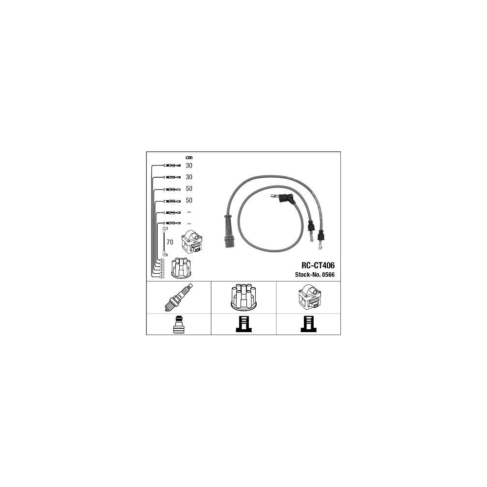 Z&uuml;ndleitungssatz NGK 0566 f&uuml;r CITRO&Euml;N PEUGEOT, f&uuml;r Fahrzeuge mit Z&uuml;ndverteiler