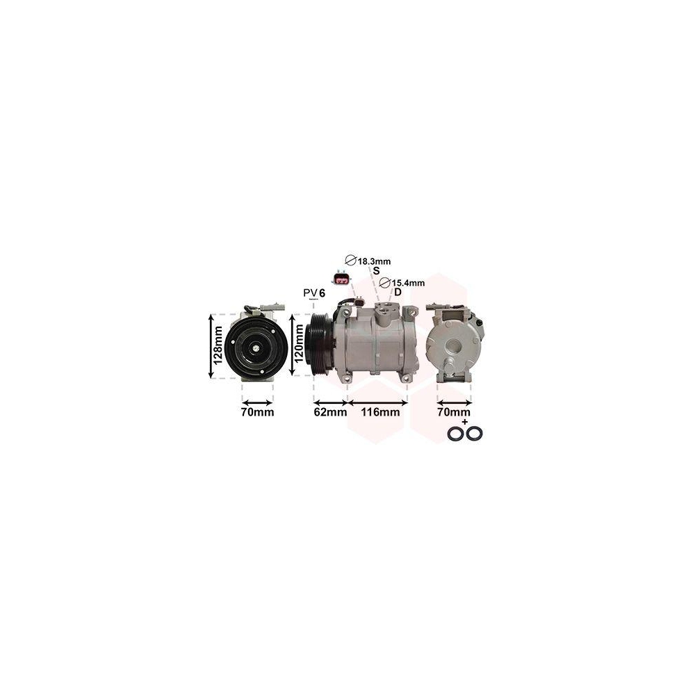 Kompressor, Klimaanlage VAN WEZEL 0700K109 *** IR PLUS *** f&uuml;r CHRYSLER