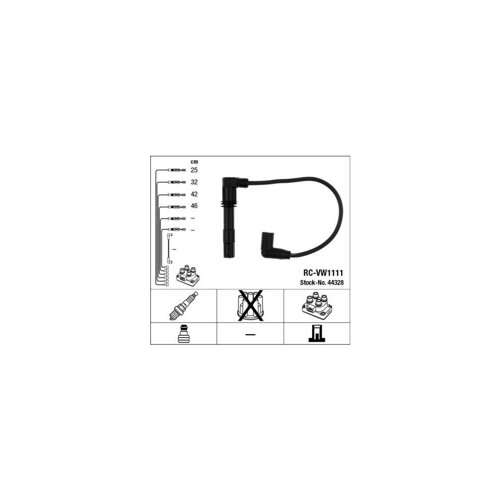 Z&uuml;ndleitungssatz NGK 44328 f&uuml;r AUDI SEAT SKODA VW LAMBORGHINI BENTLEY