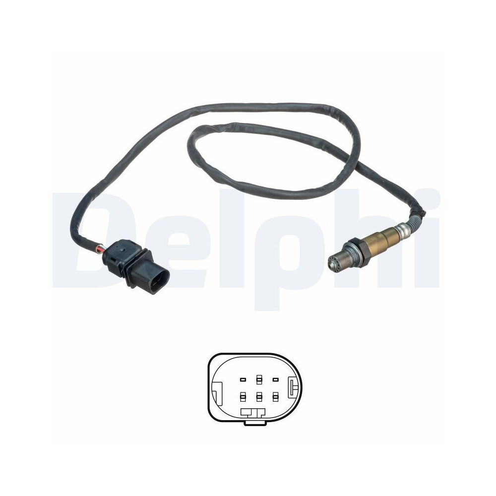 Lambdasonde DELPHI ES21110-12B1 für AUDI VW, links, nach Katalysator, rechts