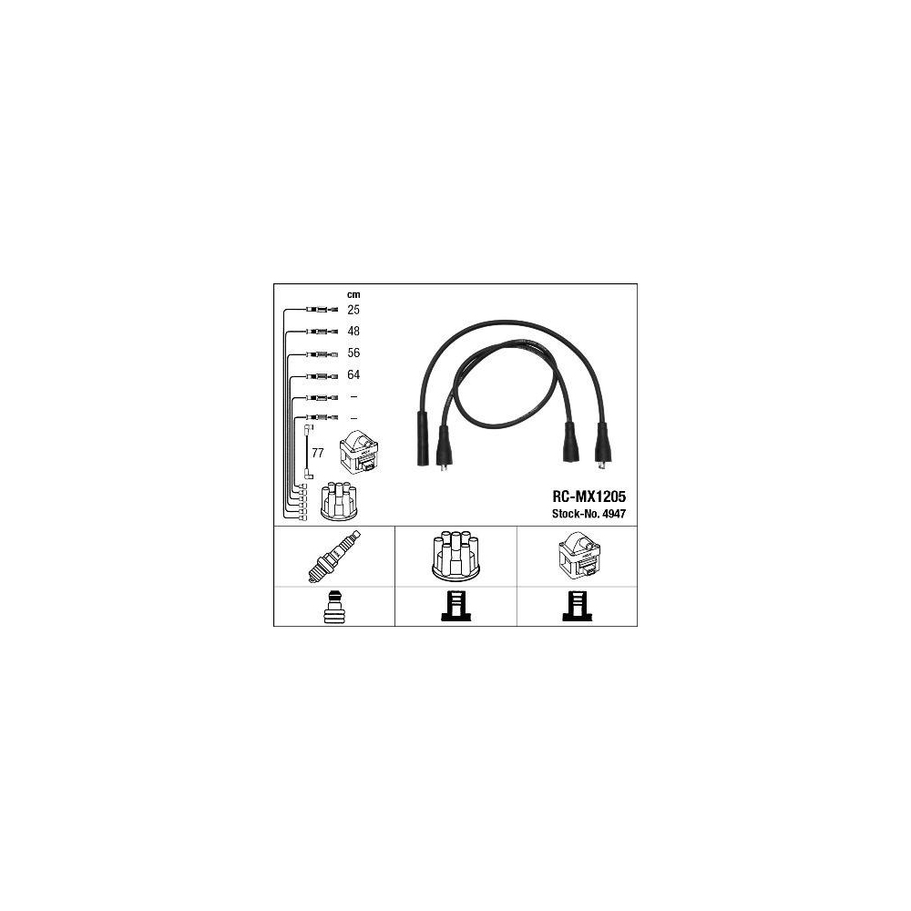 Z&uuml;ndleitungssatz NGK 4947 f&uuml;r MOSKVICH, f&uuml;r Fahrzeuge mit Z&uuml;ndverteiler