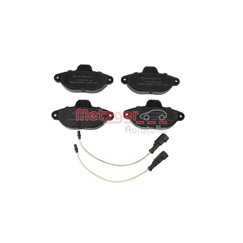 Bremsbelagsatz, Scheibenbremse METZGER 1170678 f&uuml;r FIAT FORD, Vorderachse
