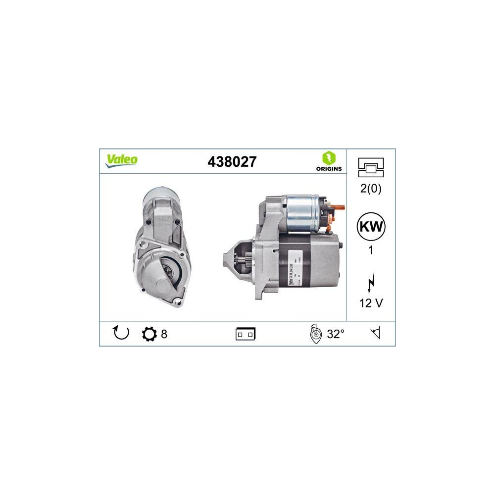 Starter VALEO 438027 VALEO ORIGINS - NEW O.E. TECHNOLOGIE f&uuml;r MERCEDES-BENZ