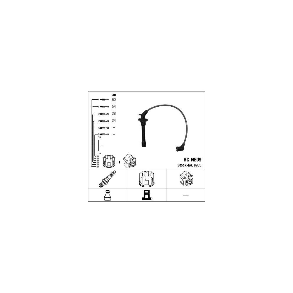 Z&uuml;ndleitungssatz NGK 9985 f&uuml;r NISSAN INFINITI