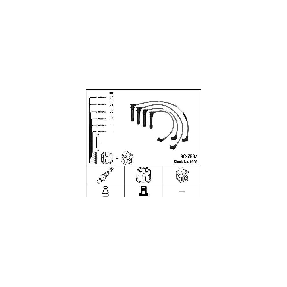 Z&uuml;ndleitungssatz NGK 9898 f&uuml;r MAZDA