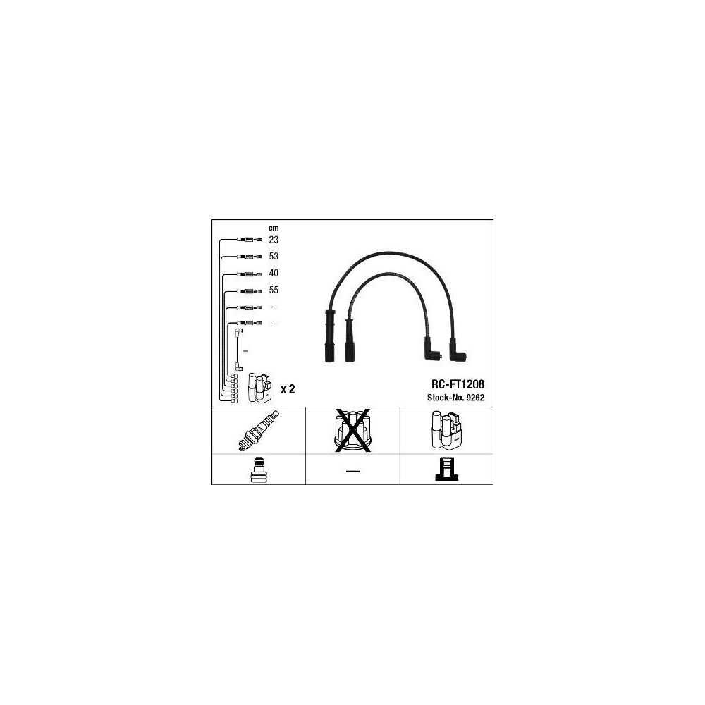 Z&uuml;ndleitungssatz NGK 9262 f&uuml;r ALFA ROMEO FIAT LANCIA ALFAROME/FIAT/LANCI FERRARI
