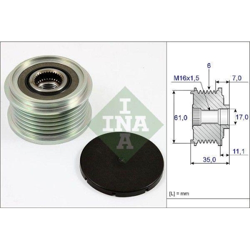 Generatorfreilauf INA 535 0022 10 f&uuml;r AUDI FIAT IVECO VW