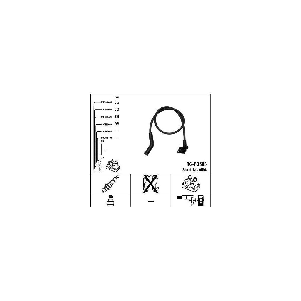 Z&uuml;ndleitungssatz NGK 0598 f&uuml;r