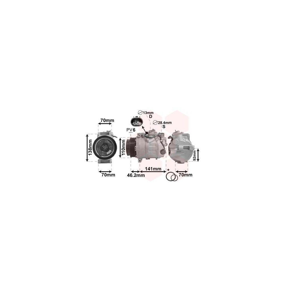 Kompressor, Klimaanlage VAN WEZEL 3000K091 *** IR PLUS *** für MERCEDES-BENZ