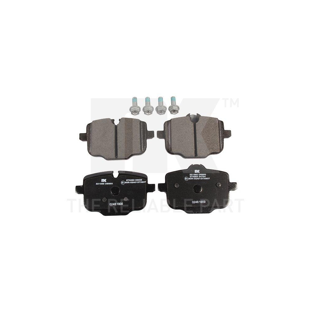 Bremsbelagsatz, Scheibenbremse NK 221585 f&uuml;r BMW, Hinterachse, Vorderachse