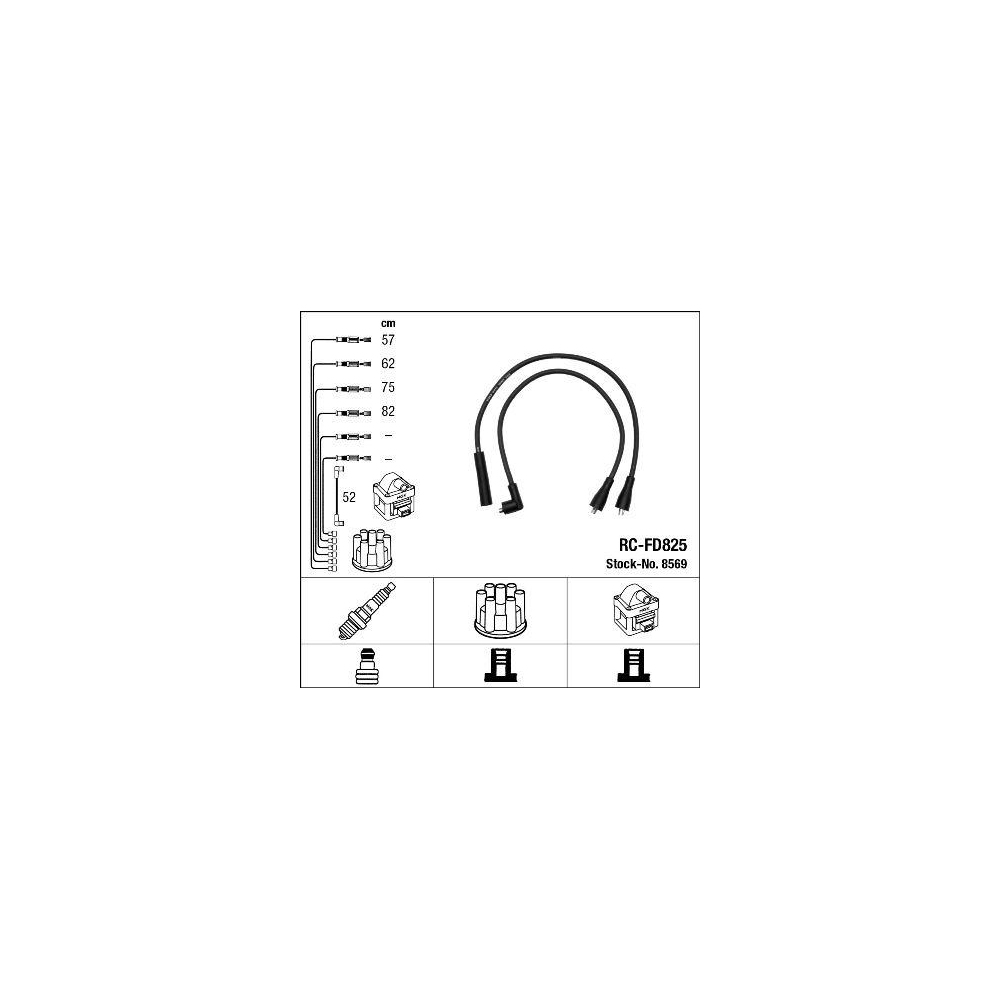 Z&uuml;ndleitungssatz NGK 8569 f&uuml;r, f&uuml;r Fahrzeuge mit Z&uuml;ndverteiler