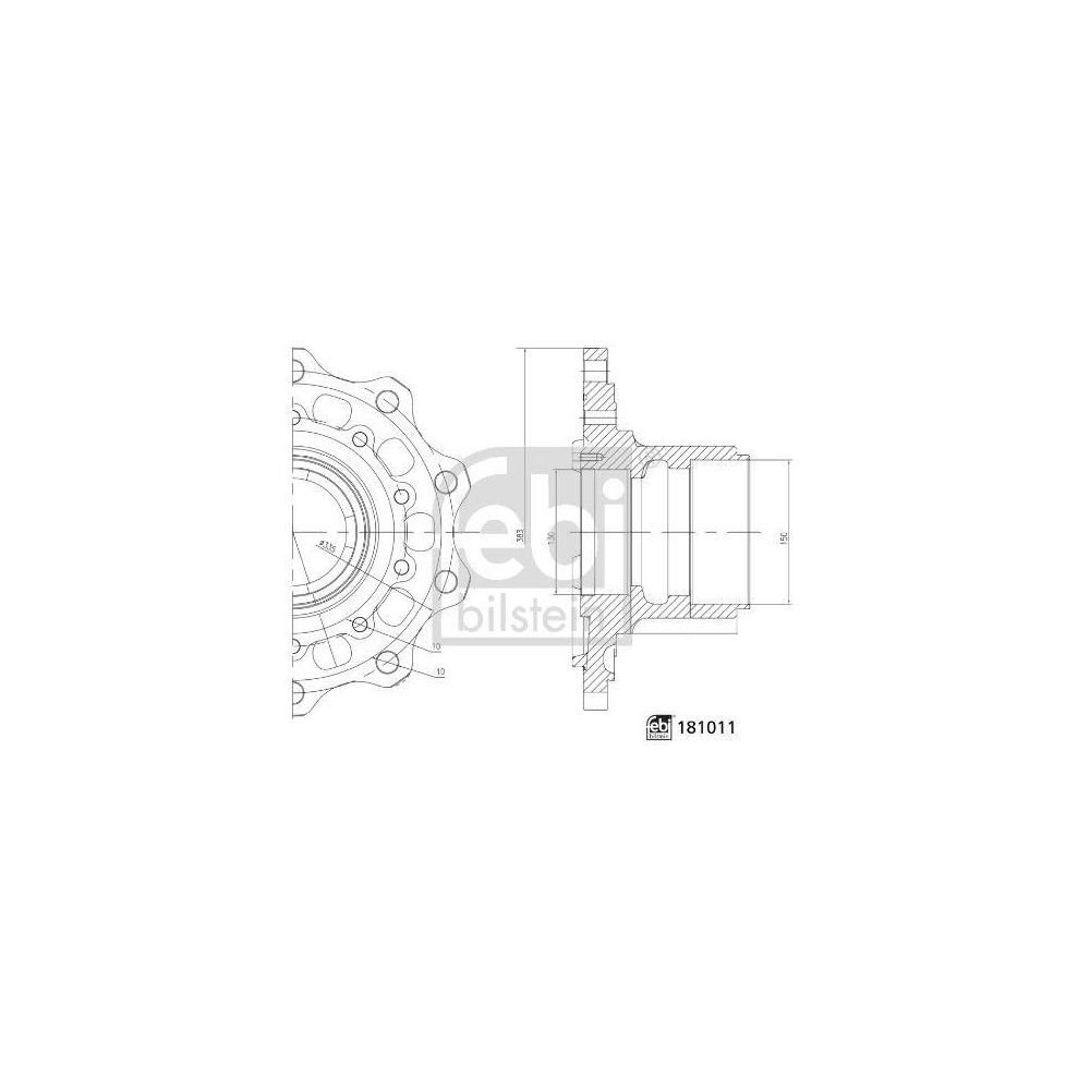 FEBI BILSTEIN Radnabe 181011 f&uuml;r MERCEDES-BENZ, Vorderachse