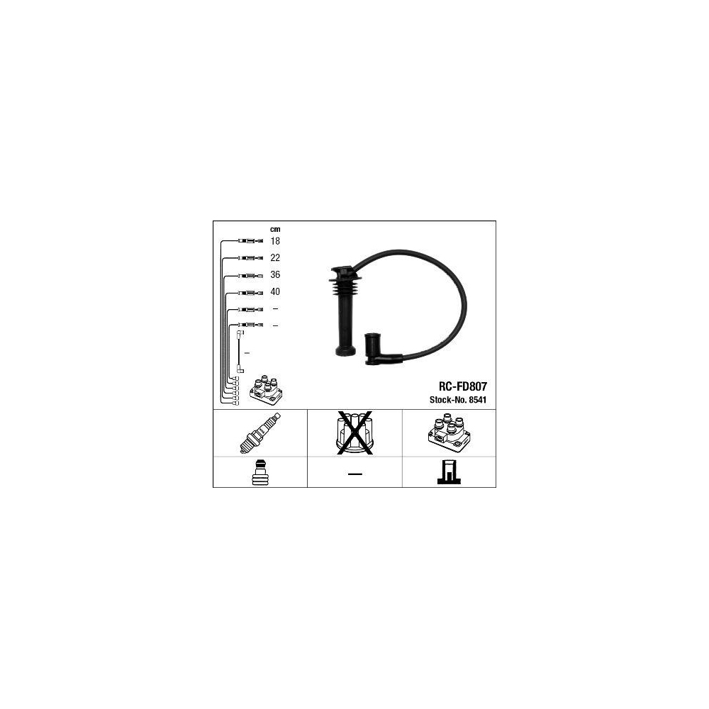 Zündleitungssatz NGK 8541 für FORD MAZDA VOLVO, für Zylinder 1-4