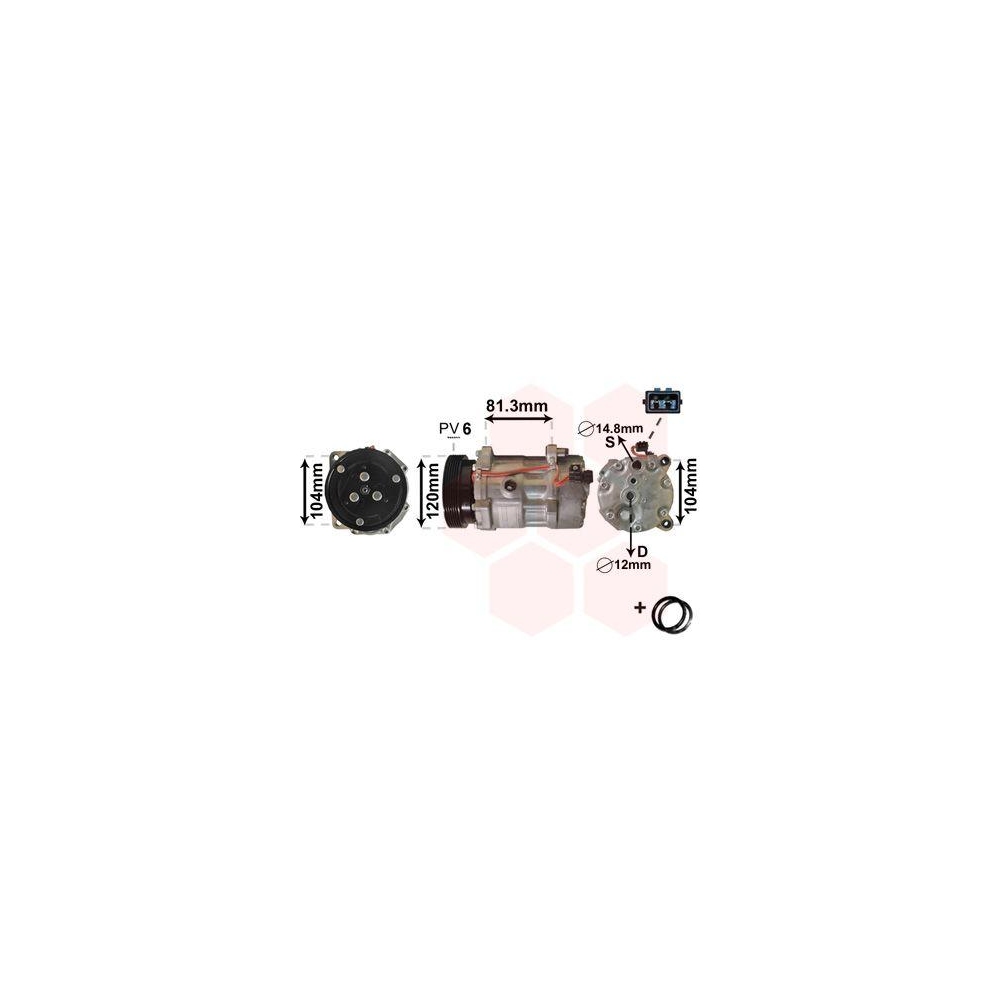 Kompressor, Klimaanlage VAN WEZEL 5800K172 *** IR PLUS *** f&uuml;r FORD SEAT VW