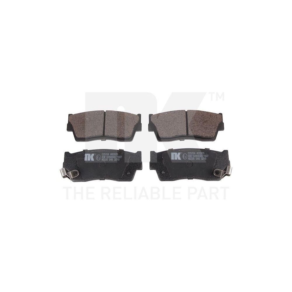 Bremsbelagsatz, Scheibenbremse NK 225204 f&uuml;r SUZUKI, Vorderachse