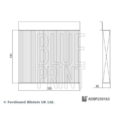 BLUE PRINT ADBP250163 Filter, Innenraumluft f&uuml;r MG ROEWE (SAIC)