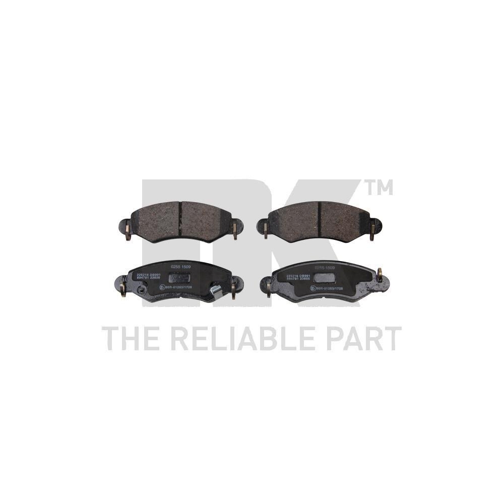 Bremsbelagsatz, Scheibenbremse NK 225216 f&uuml;r OPEL SUBARU SUZUKI VAUXHALL