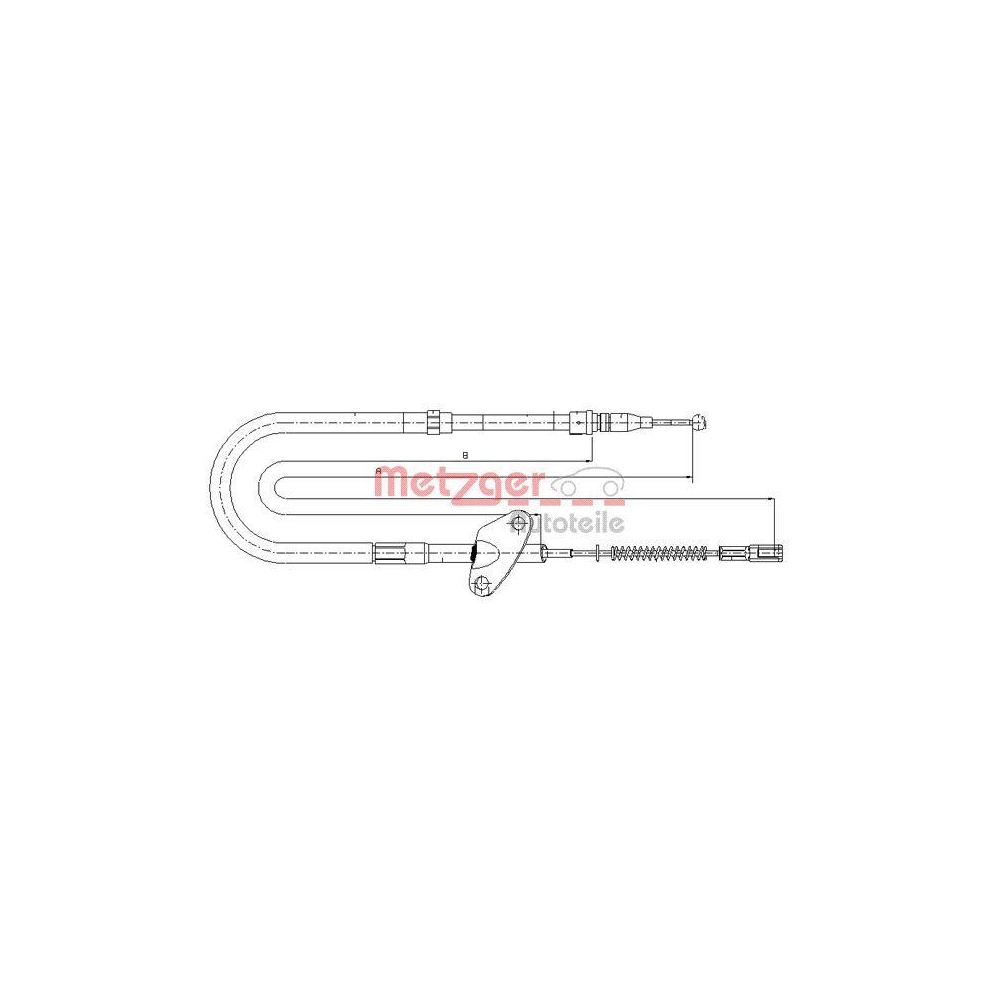 Seilzug, Feststellbremse METZGER 10.9872 f&uuml;r MERCEDES-BENZ, hinten links