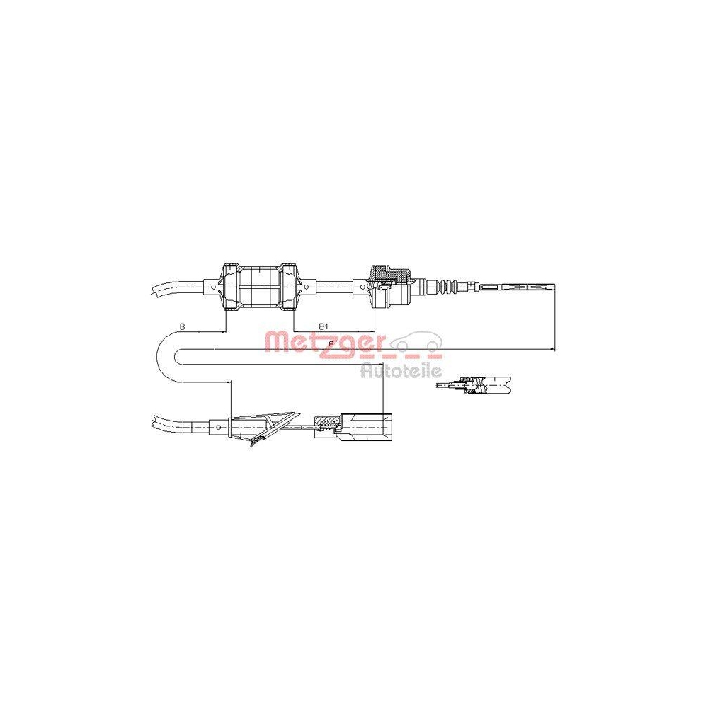 Seilzug, Kupplungsbet&auml;tigung METZGER 412.11 f&uuml;r FIAT