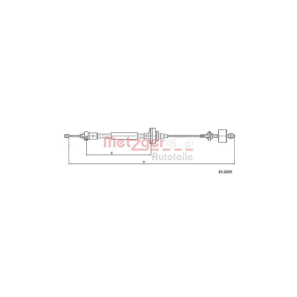 Seilzug, Kupplungsbetätigung METZGER 10.2890 für DACIA
