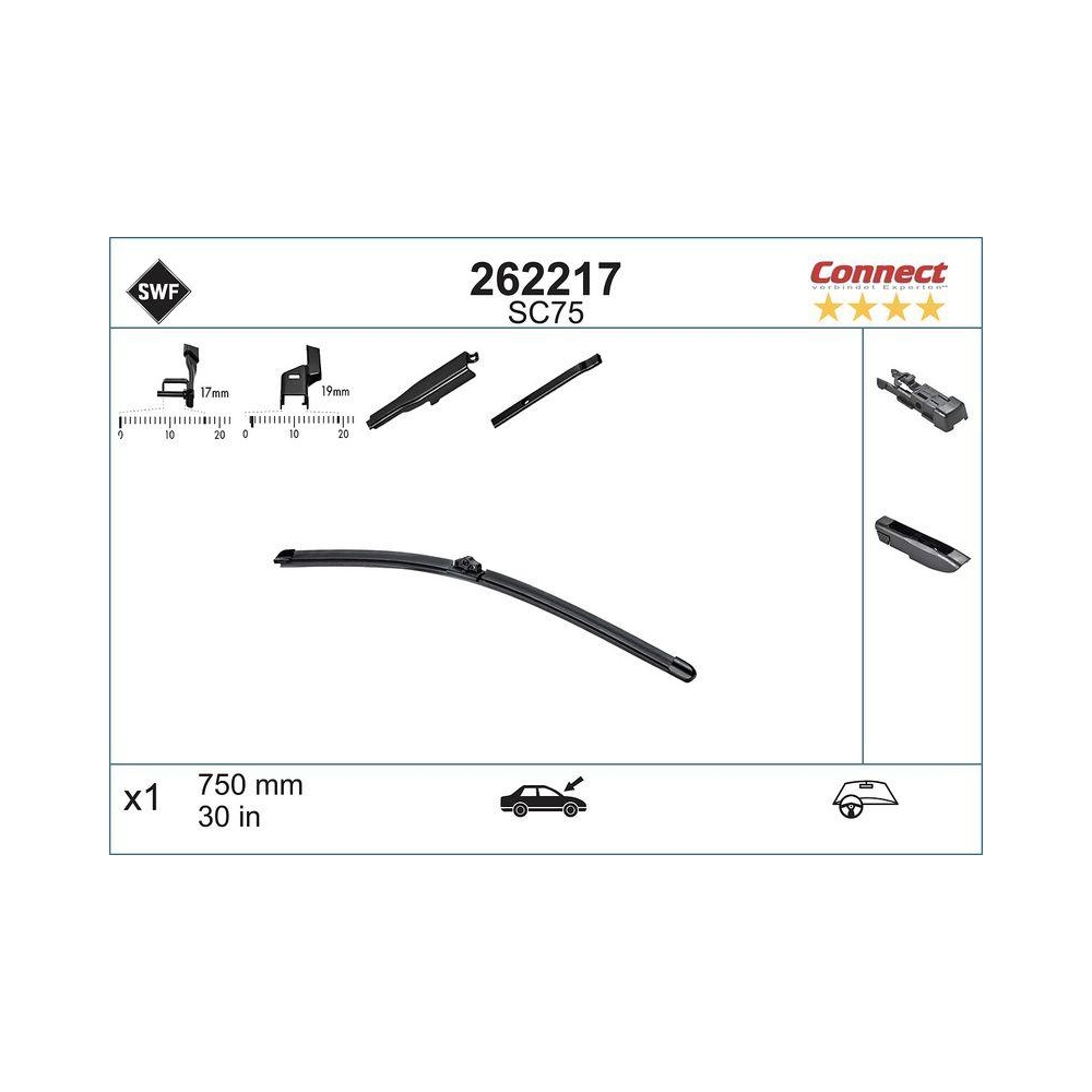 Wischblatt SWF 262217 CONNECT MADE IN GERMANY für CITROËN FORD DS, fahrerseitig